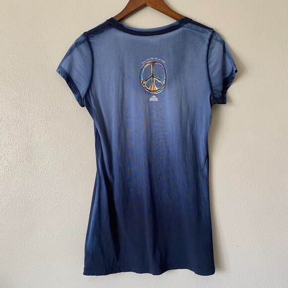 Rock and Roll Hall of Fame PEACE & DOVE Navy Ombre T-Shirt Woman’s Fitted XL - Picture 3 of 10